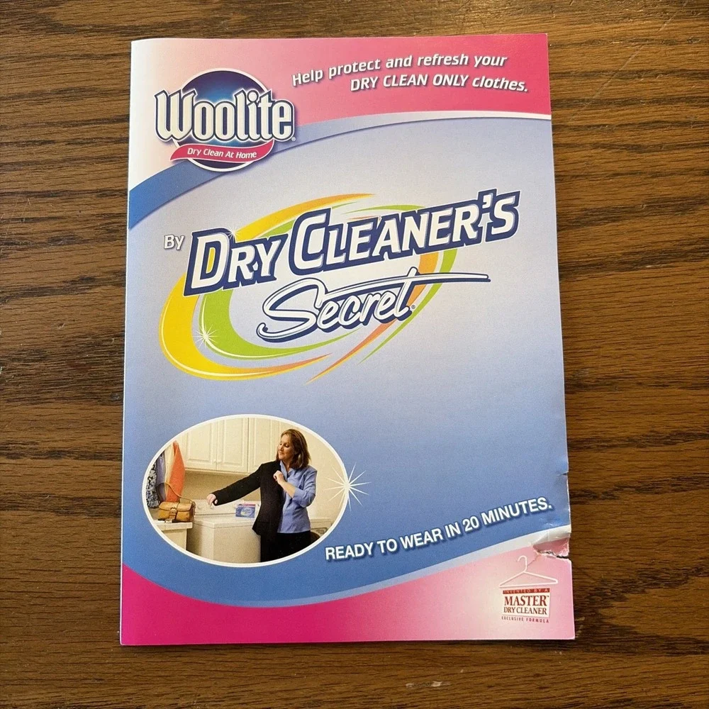 New Woolite Dry Clean At Home By Dry Cleaner's Secret 6-Pack Cloths- Damaged Box